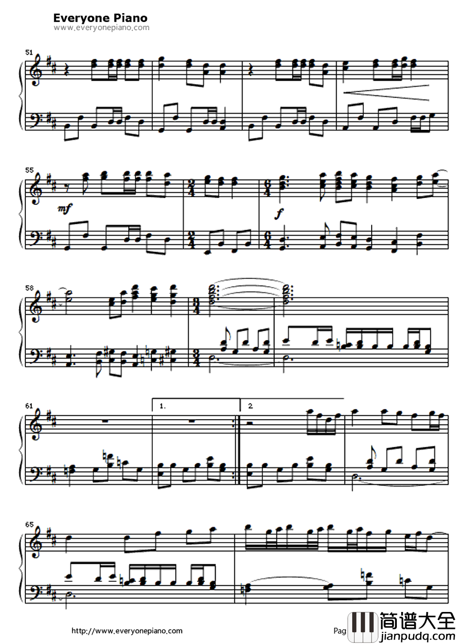 One钢琴谱_Metallica