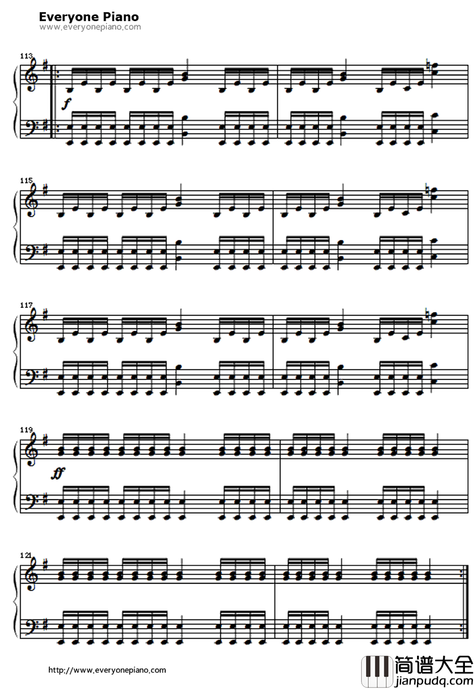 One钢琴谱_Metallica