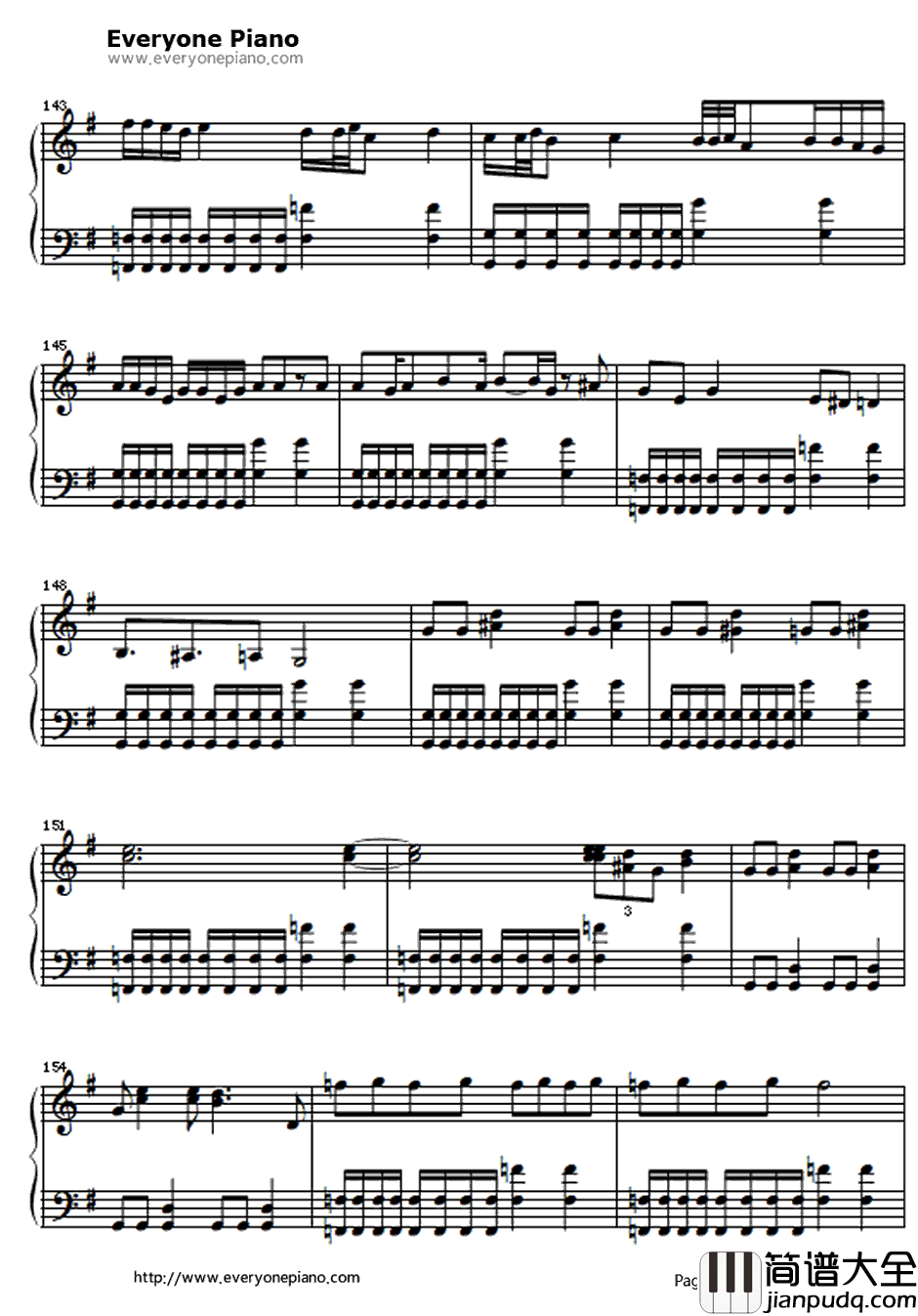 One钢琴谱_Metallica