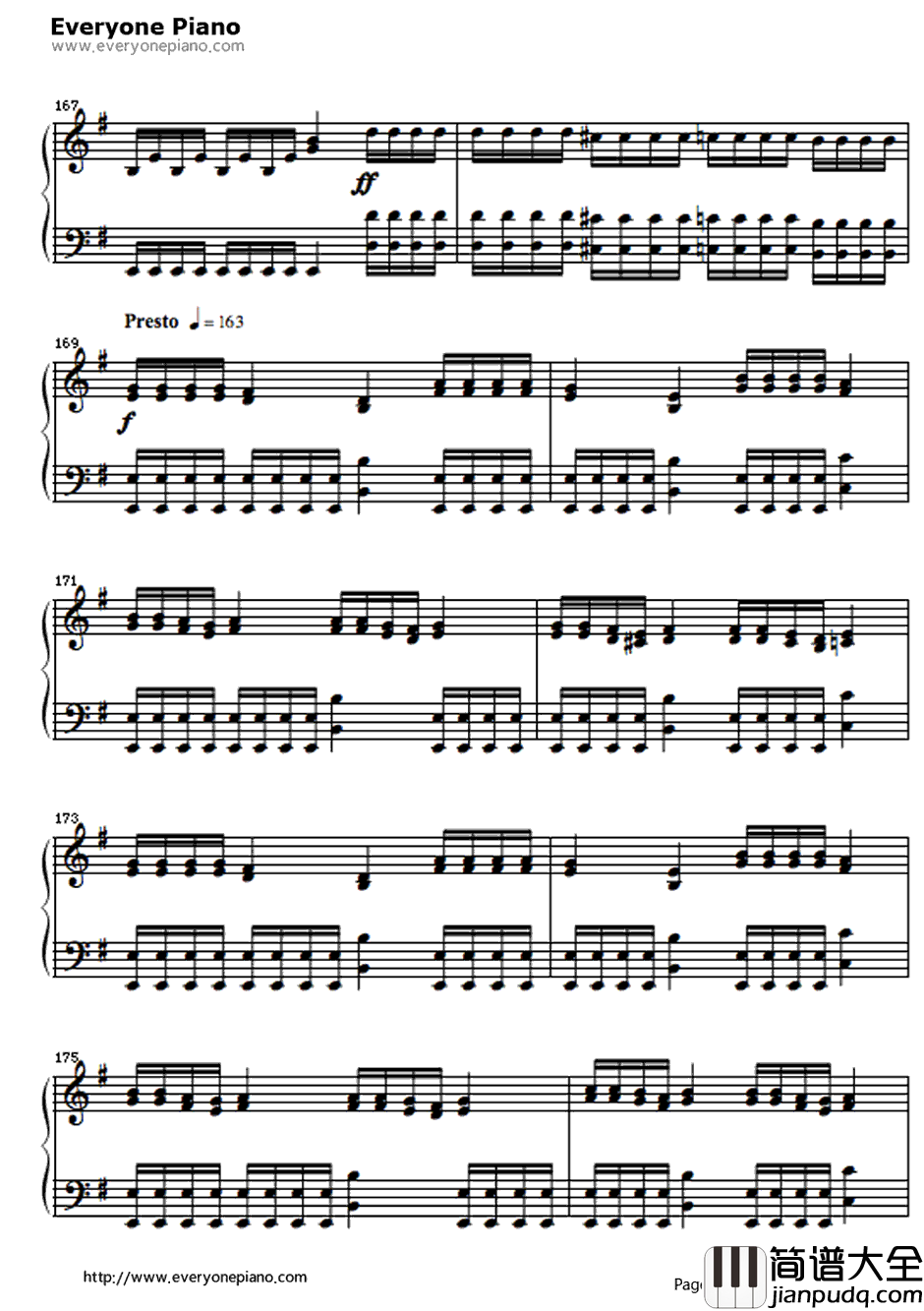 One钢琴谱_Metallica