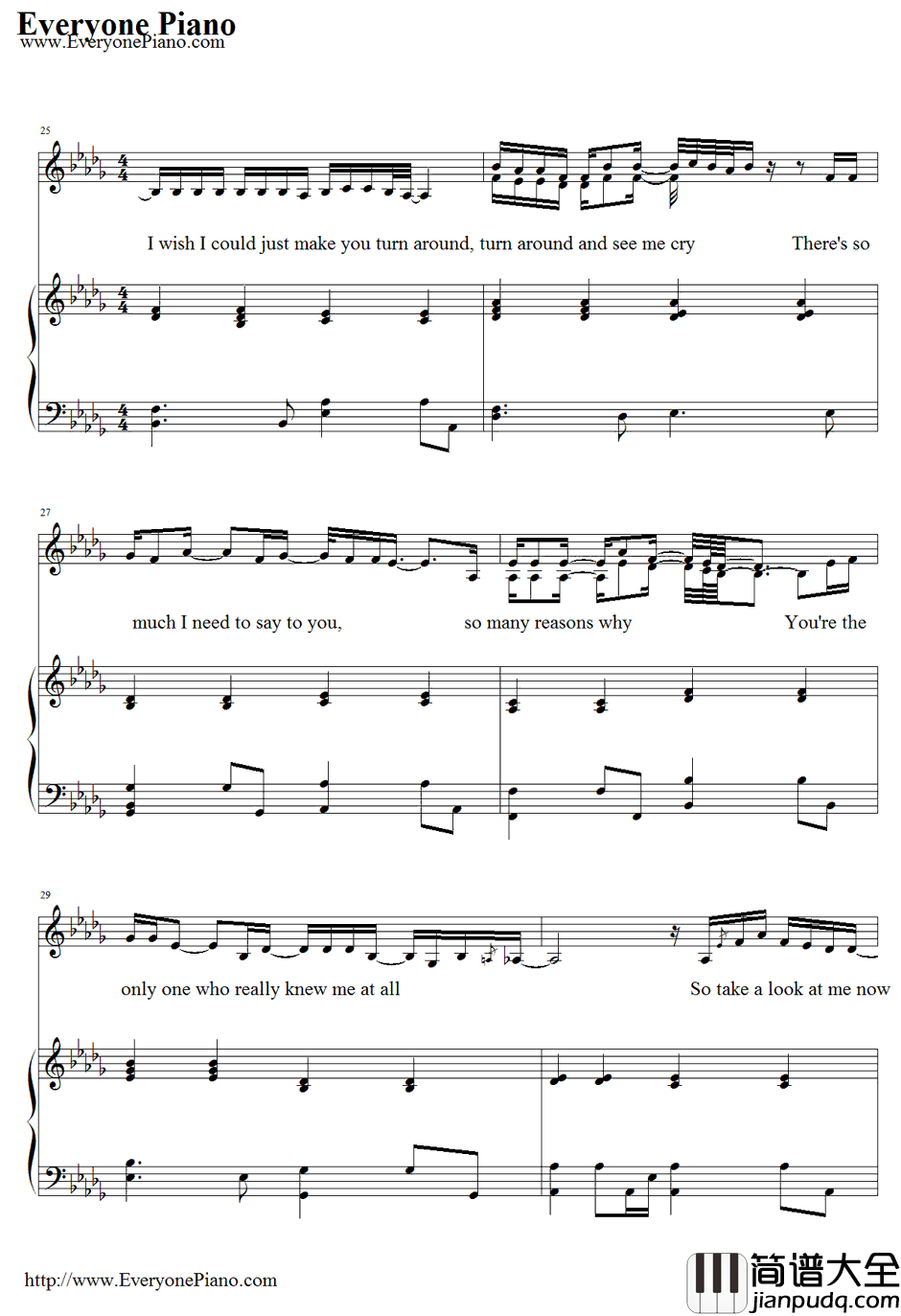 Against_All_Odds钢琴谱_PhilCollins_似是故人来主题曲