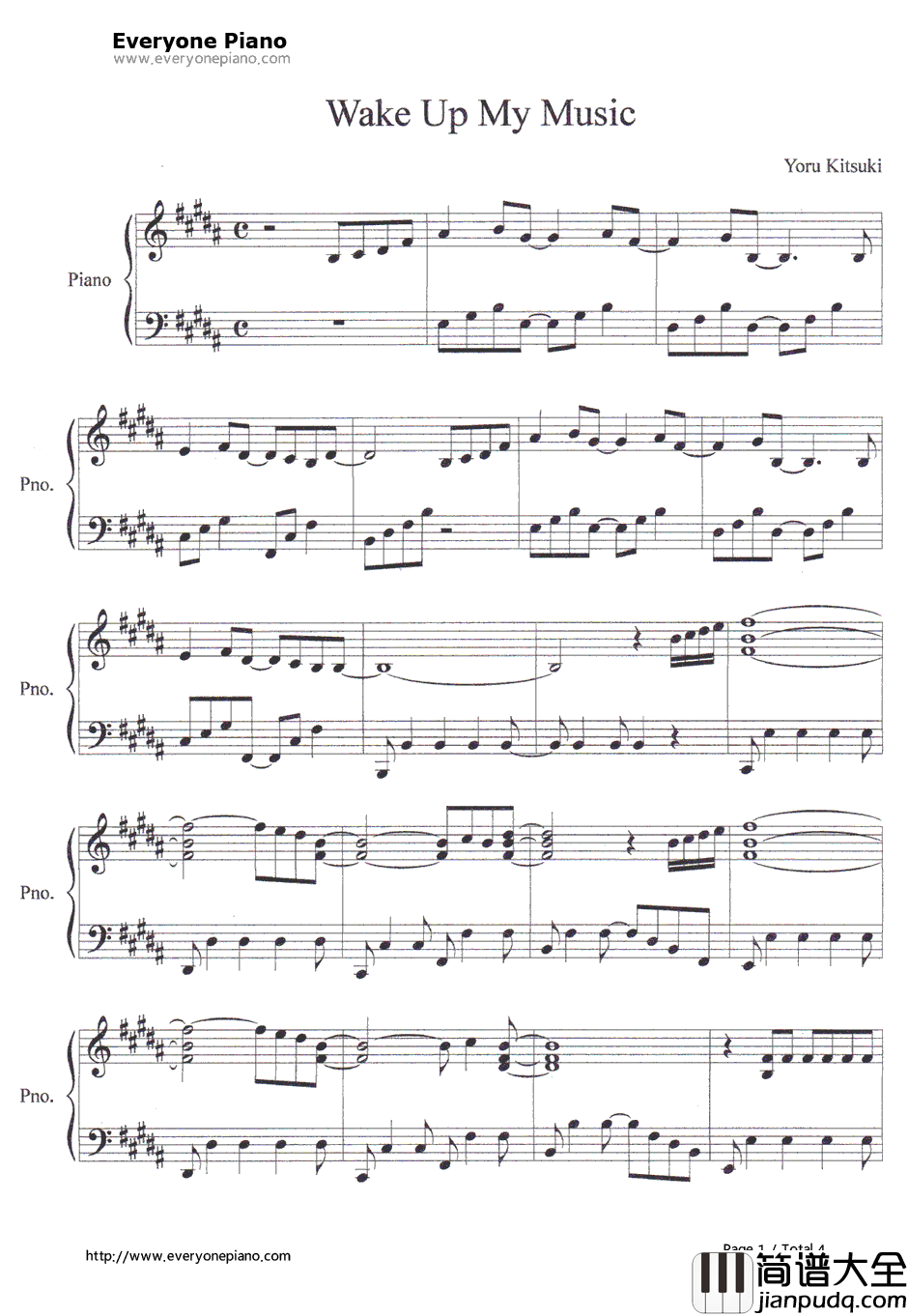 Wake_up_my_music钢琴谱_STAR☆ANIS_Aikatsu！偶像活动！OST