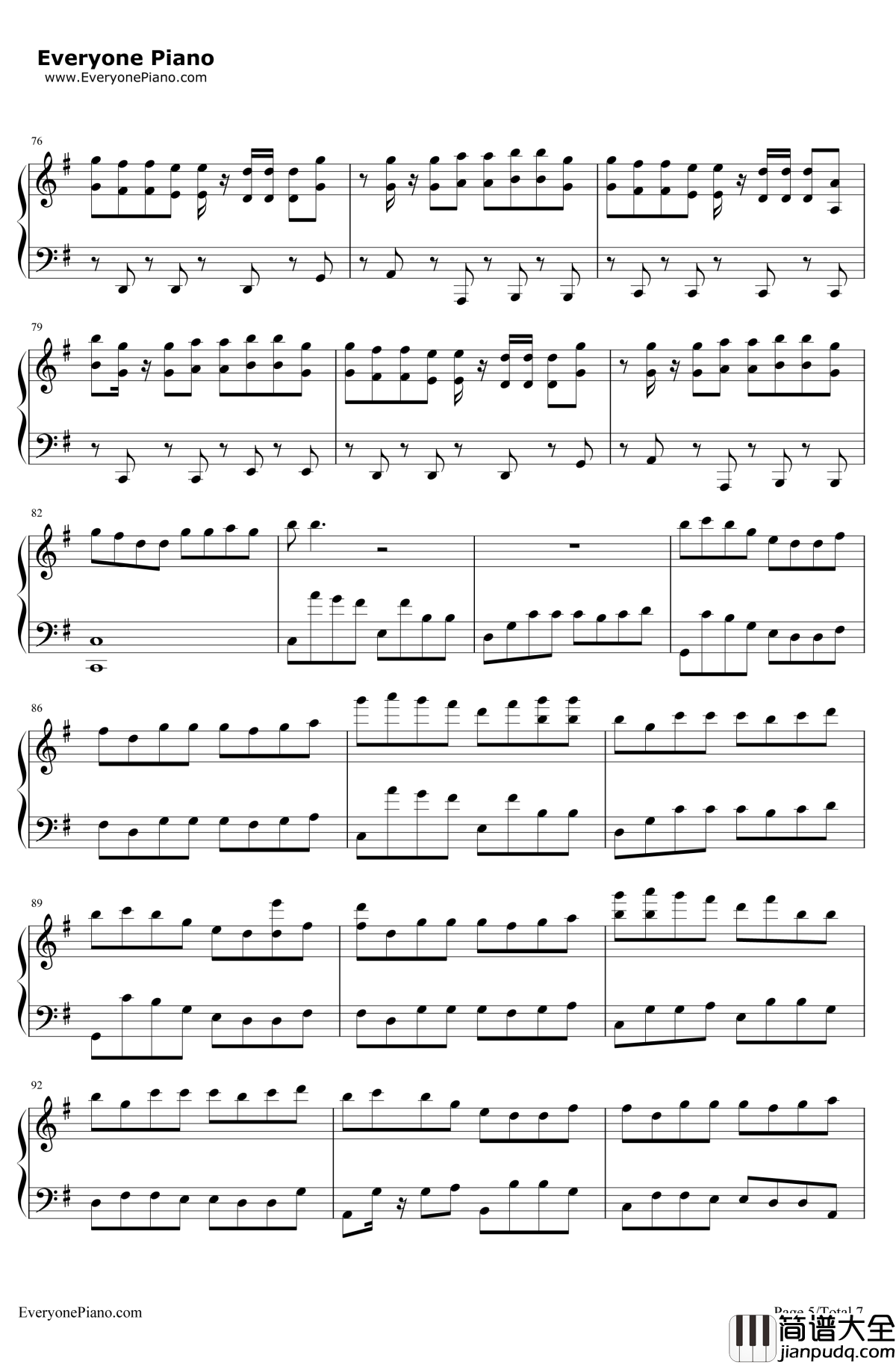 Summer钢琴谱_CalvinHarris