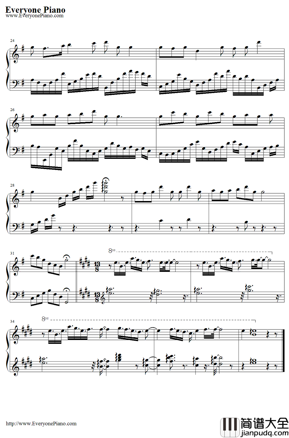 リフレクティア钢琴谱_eufonius_真实之泪OP