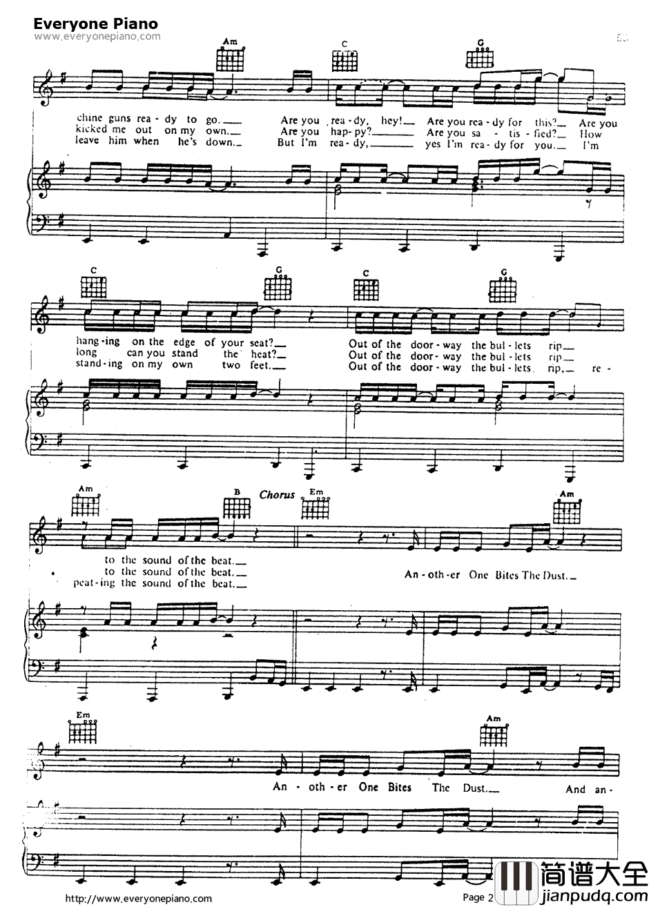 Another_One_Bites_the_Dust钢琴谱_Queen