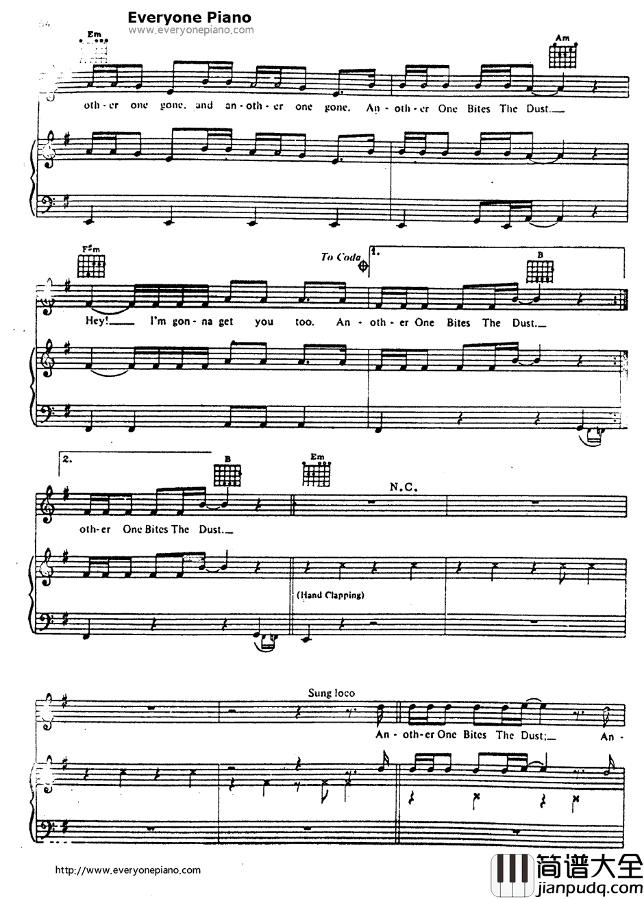 Another_One_Bites_the_Dust钢琴谱_Queen