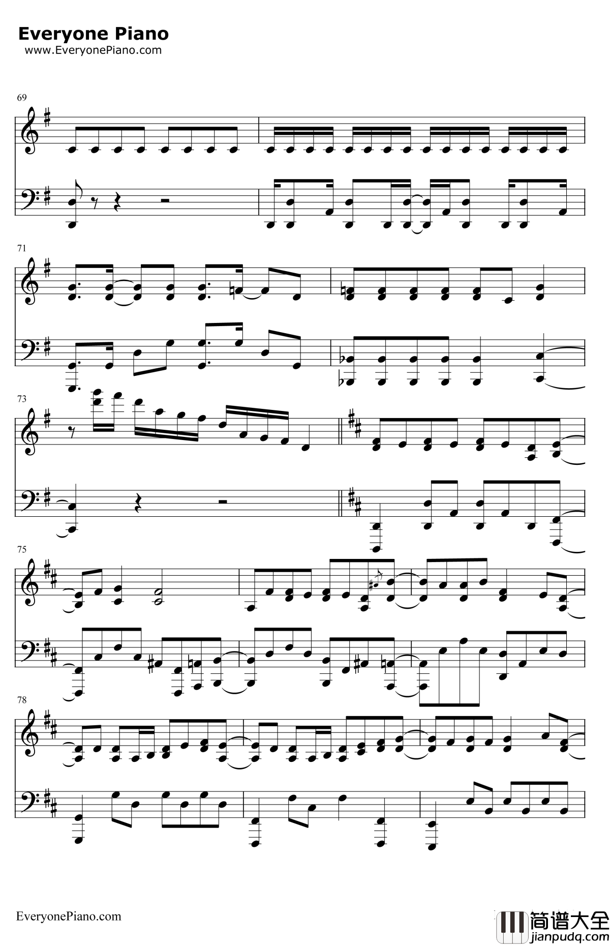 君じゃなきゃダメみたい钢琴谱_オーイシマサヨシ_月刊少女野崎君OP