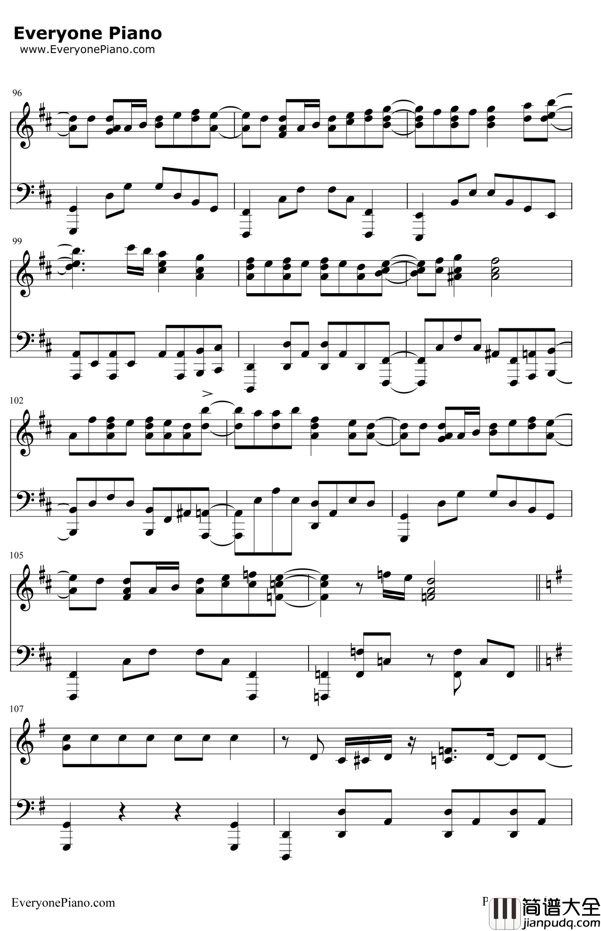 君じゃなきゃダメみたい钢琴谱_オーイシマサヨシ_月刊少女野崎君OP