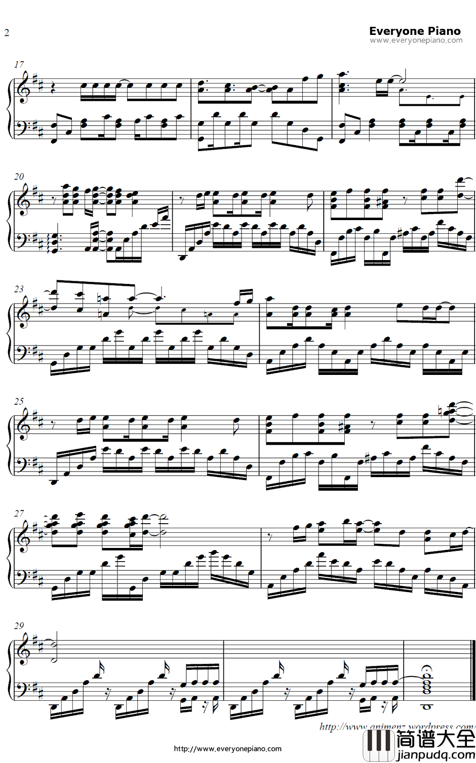 All_in_good_time钢琴谱_川田真美_灼眼的夏娜SED