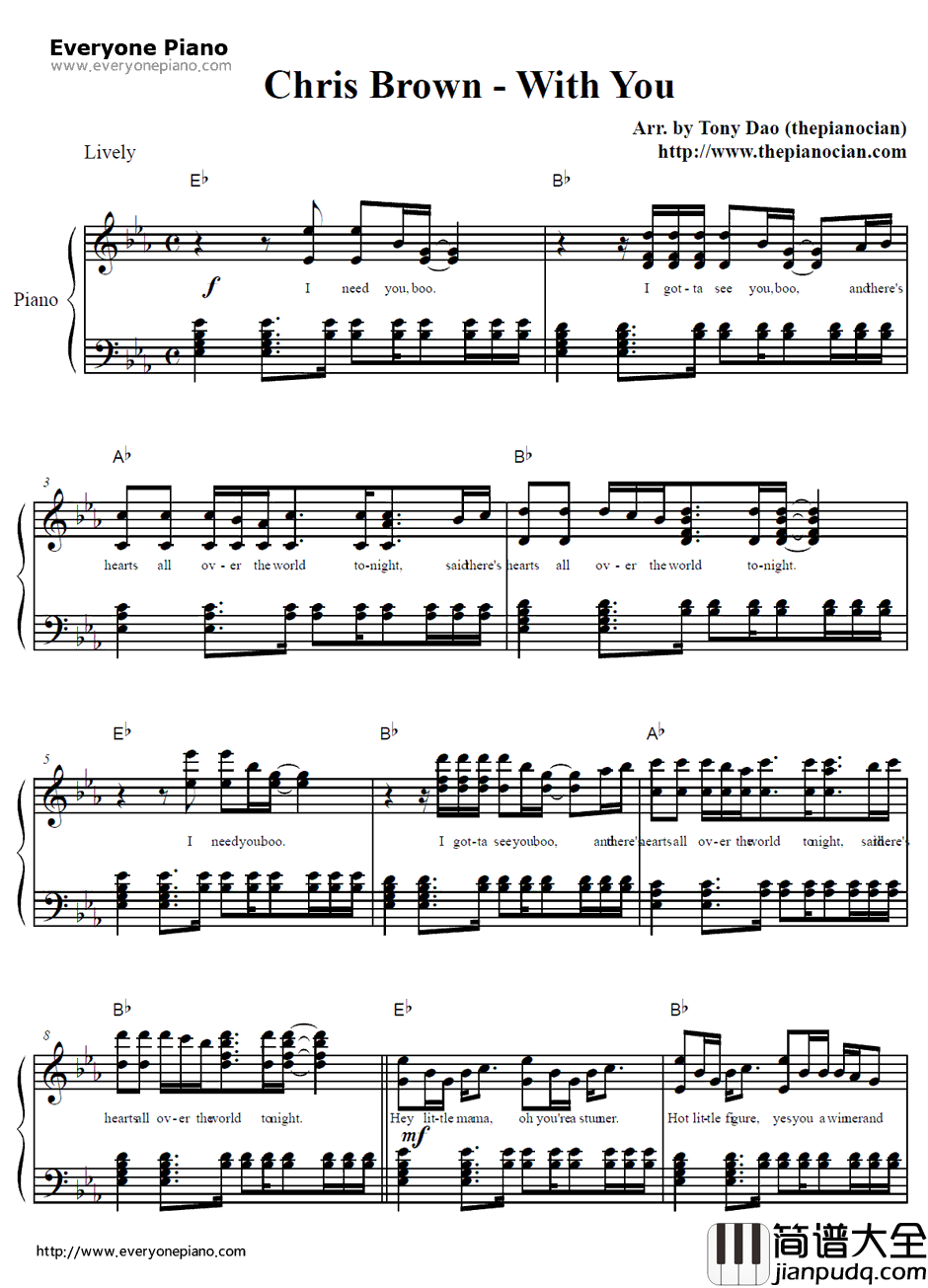 With_You钢琴谱_ChrisBrown