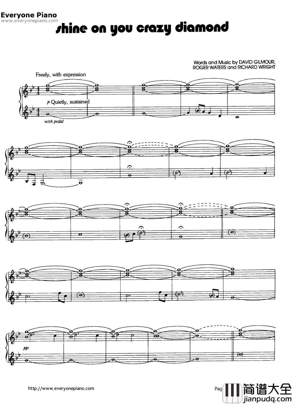 Shine_On_You_Crazy_Diamond钢琴谱_PinkFloyd