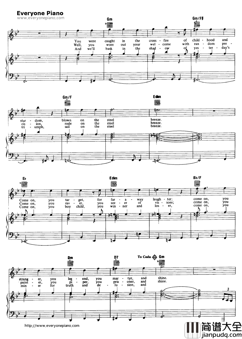 Shine_On_You_Crazy_Diamond钢琴谱_PinkFloyd