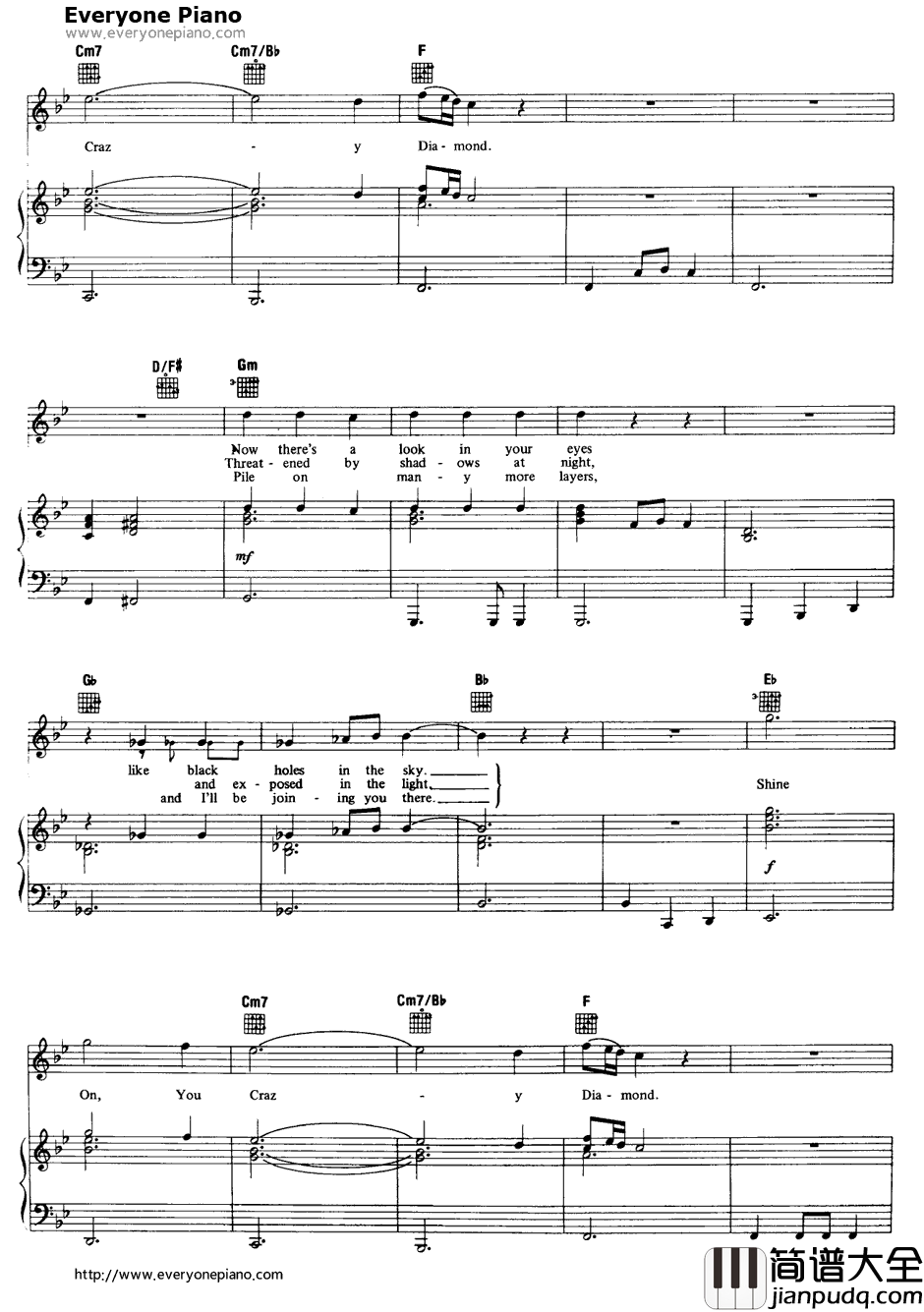 Shine_On_You_Crazy_Diamond钢琴谱_PinkFloyd
