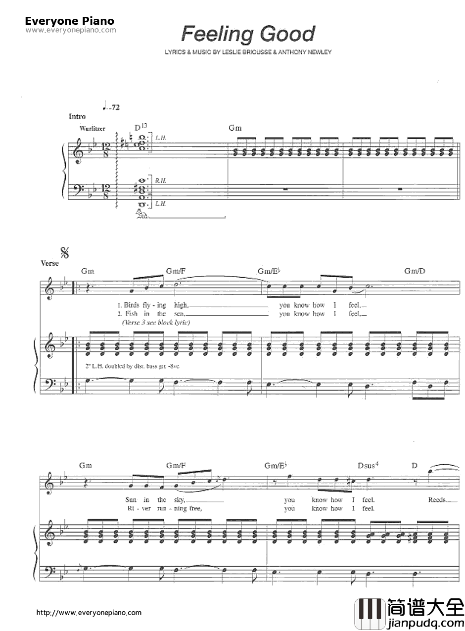 Feeling_Good钢琴谱_Muse