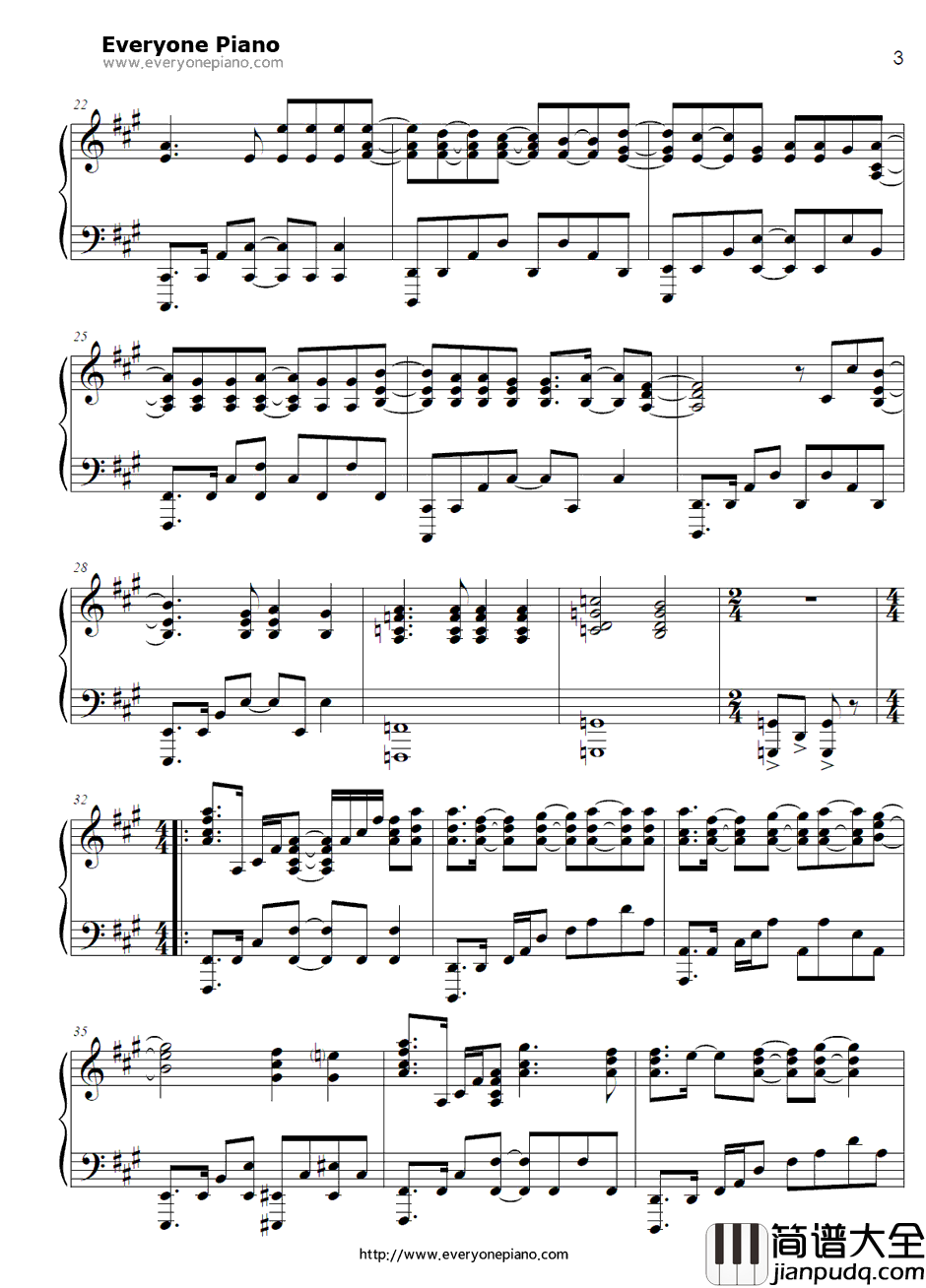 JUST_ONE_LIFE钢琴谱_Spyair_武士弗拉明戈OP1