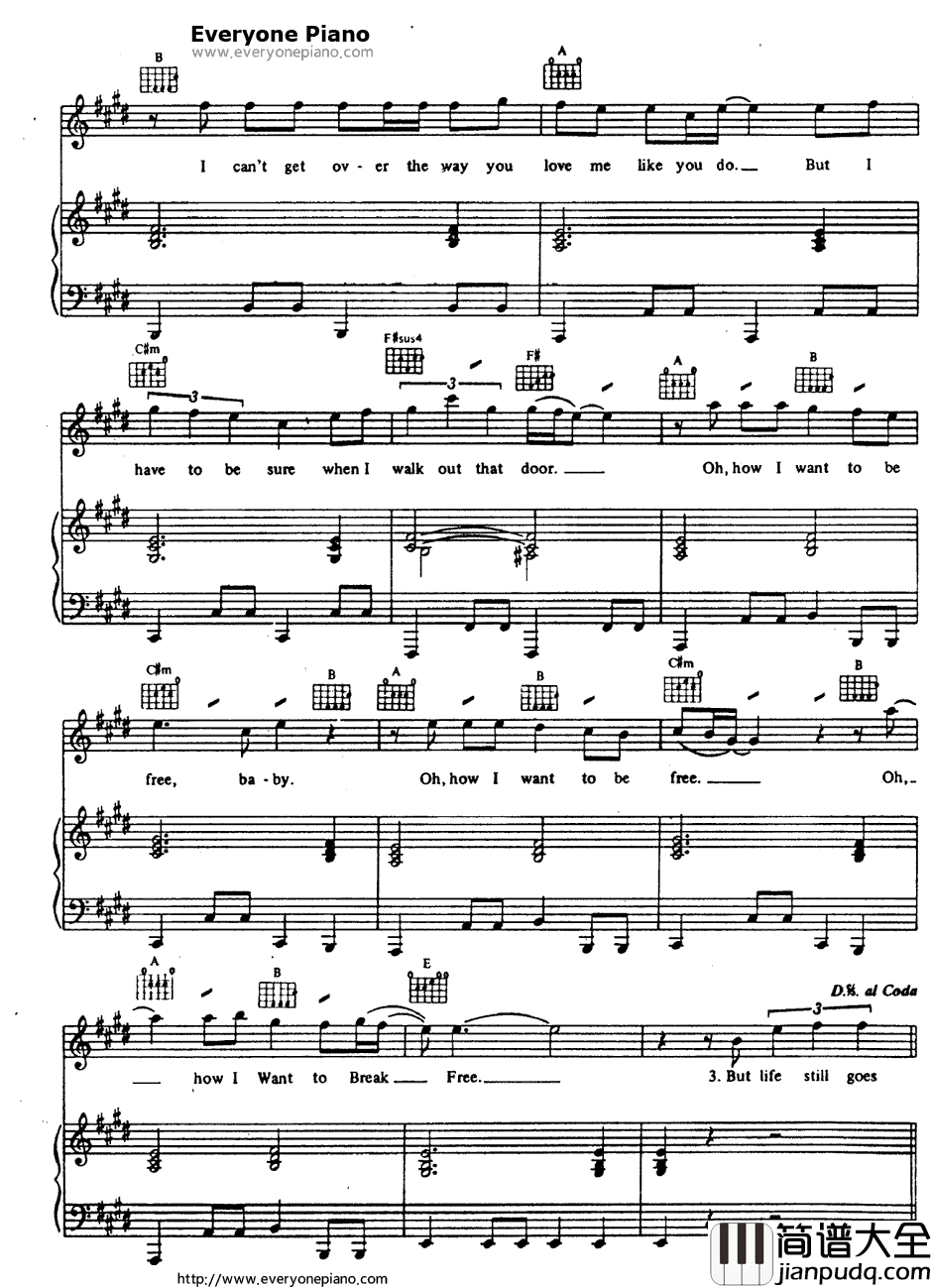 I_Want_to_Break_Free钢琴谱_Queen