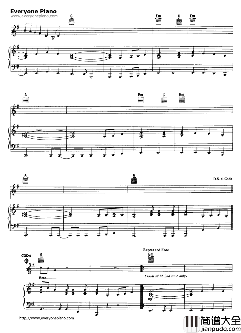 Wish_You_Were_Here钢琴谱_PinkFloyd