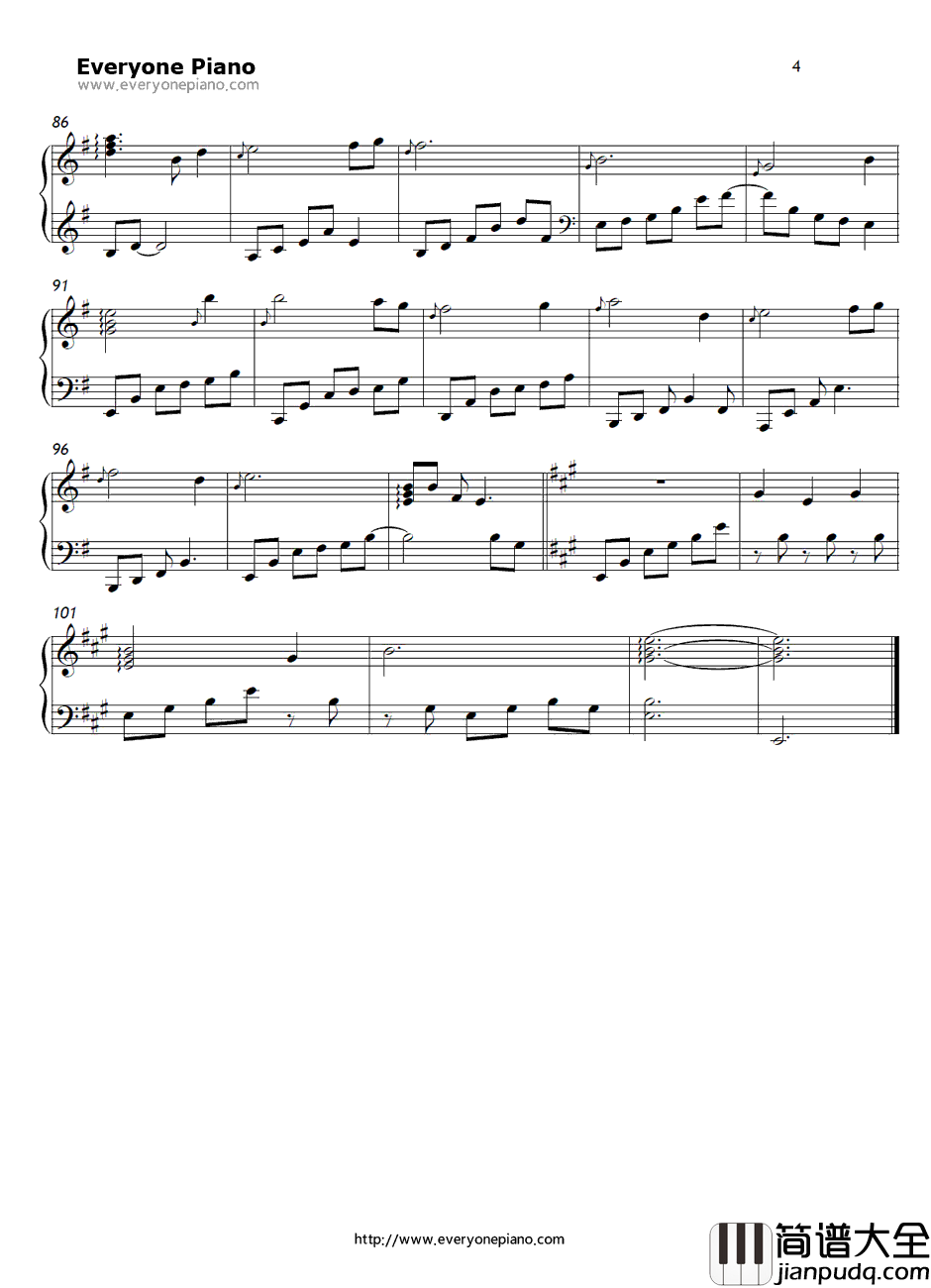 You_Were_There钢琴谱_StevenGeraghty_古堡迷踪ED_ICOED