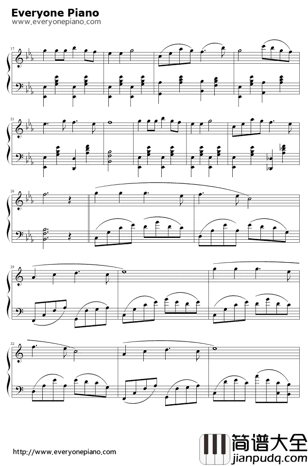 春野钢琴谱_班得瑞Bandari_OneDayinSpring