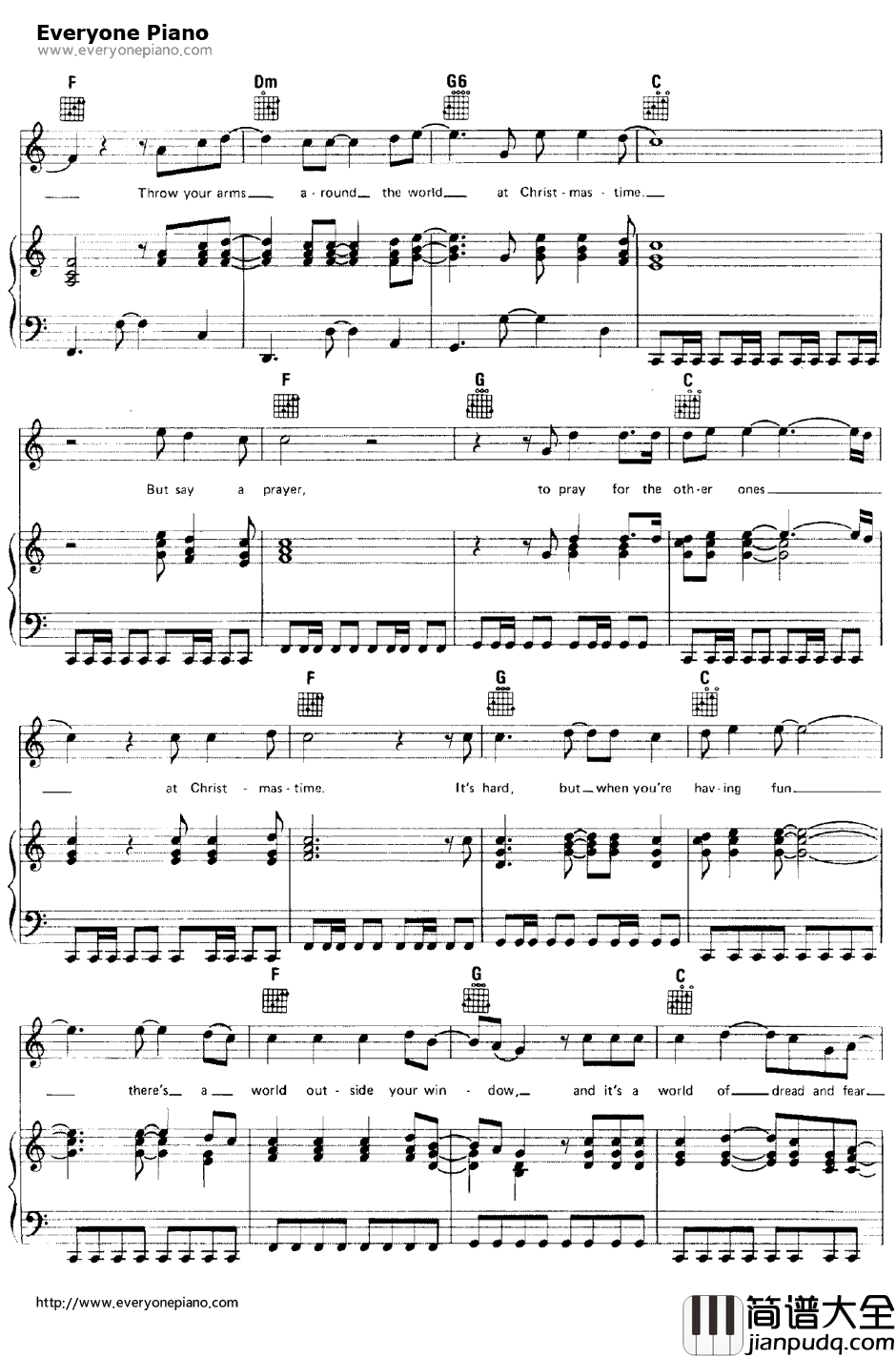 Do_They_Know_It's_Christmas钢琴谱_BandAid