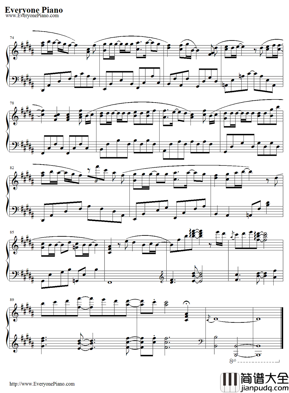 桜の花びらたち钢琴谱_AKB48_樱花的花瓣们_AKB48