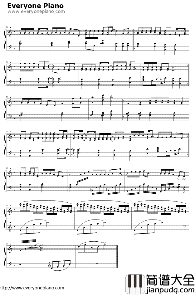 忘情水钢琴谱_刘德华