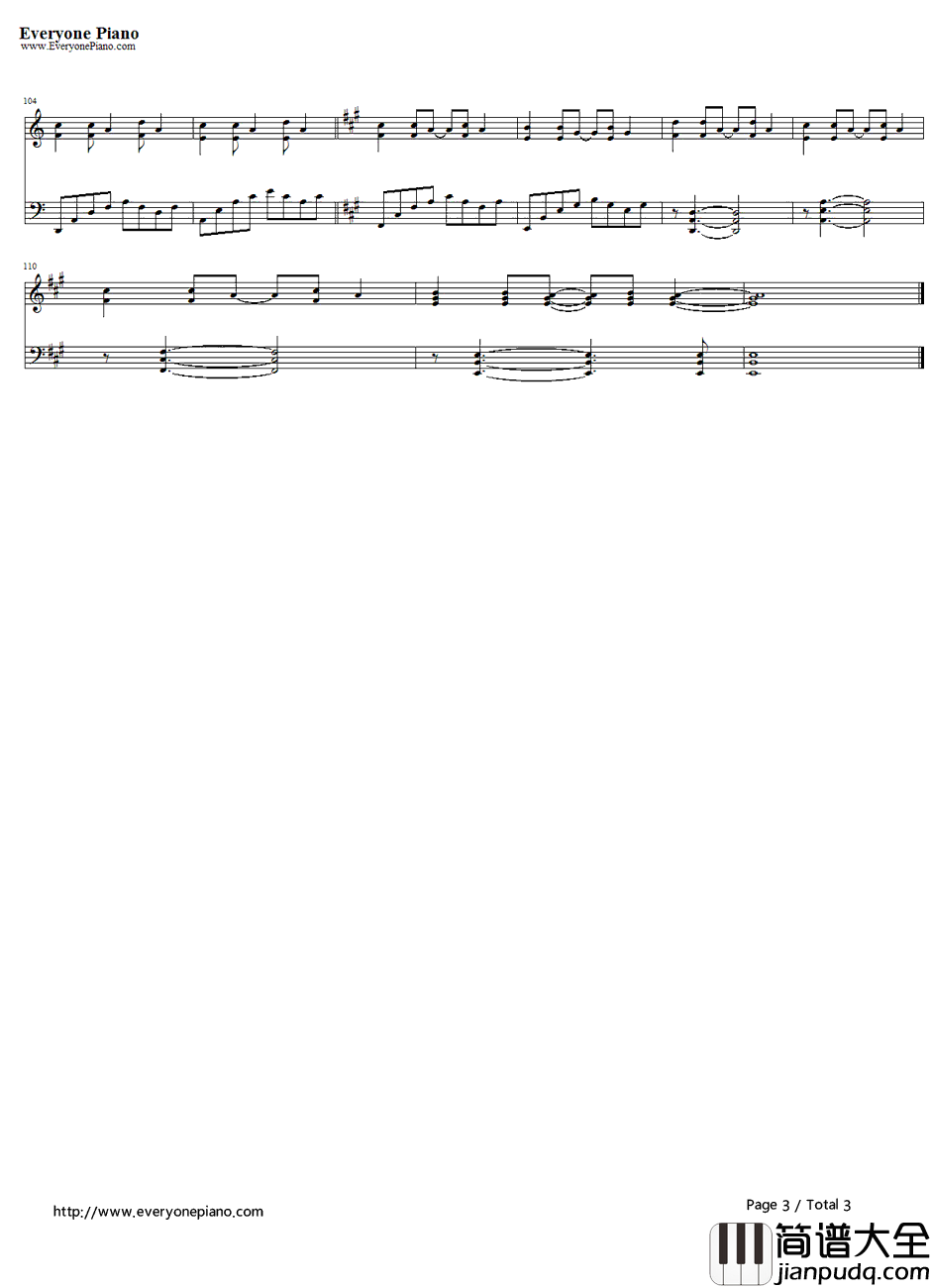 Pompeii简单版钢琴谱_Bastille