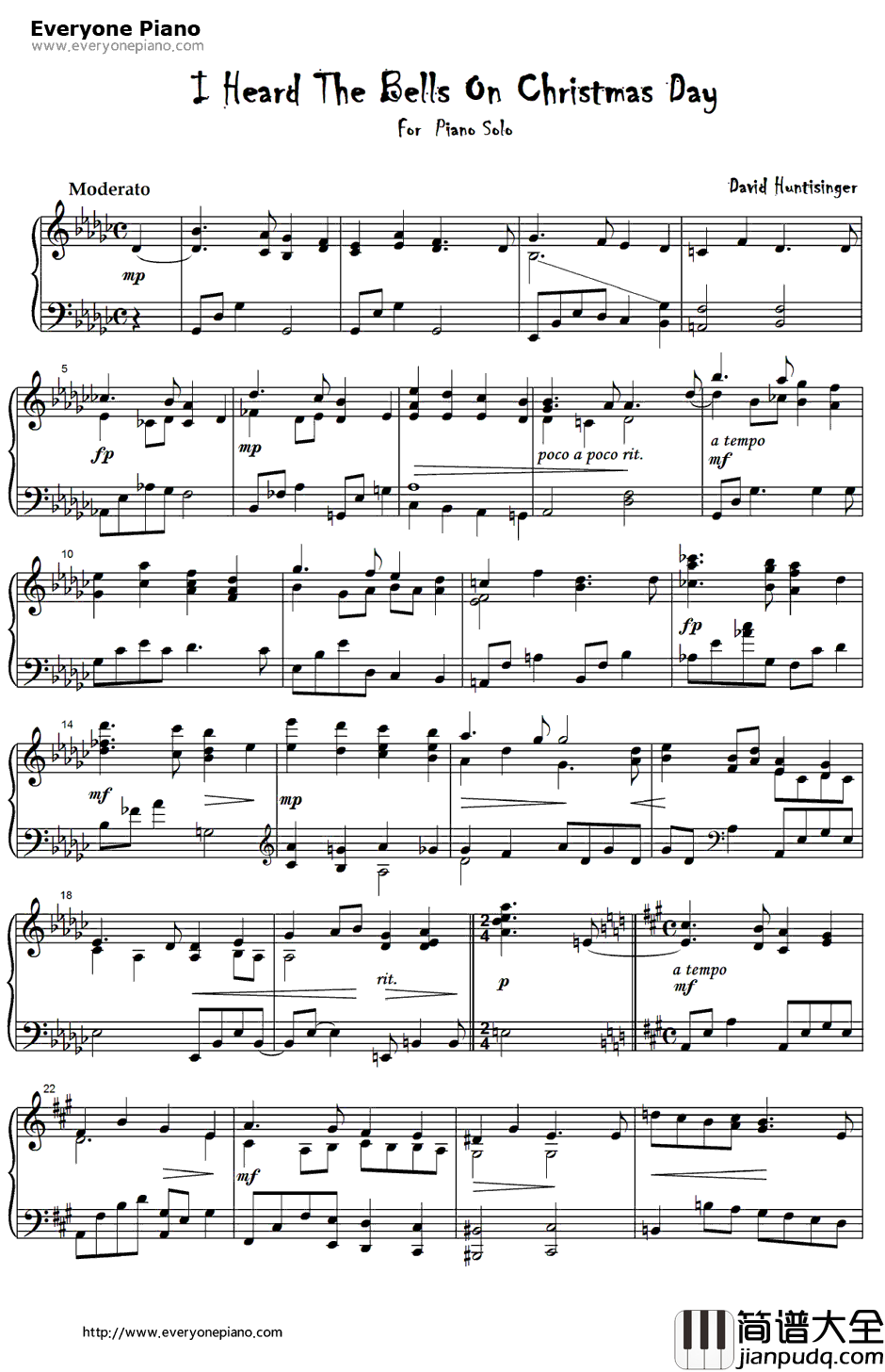 I_Heard_the_Bells_on_Christmas_Day钢琴谱_DavidHuntsinger