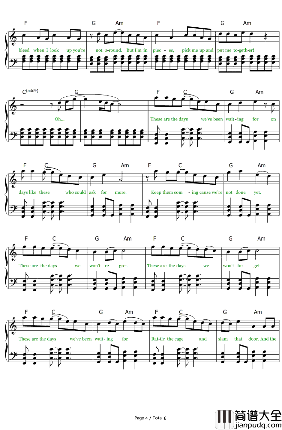 The_Days钢琴谱_Avicii