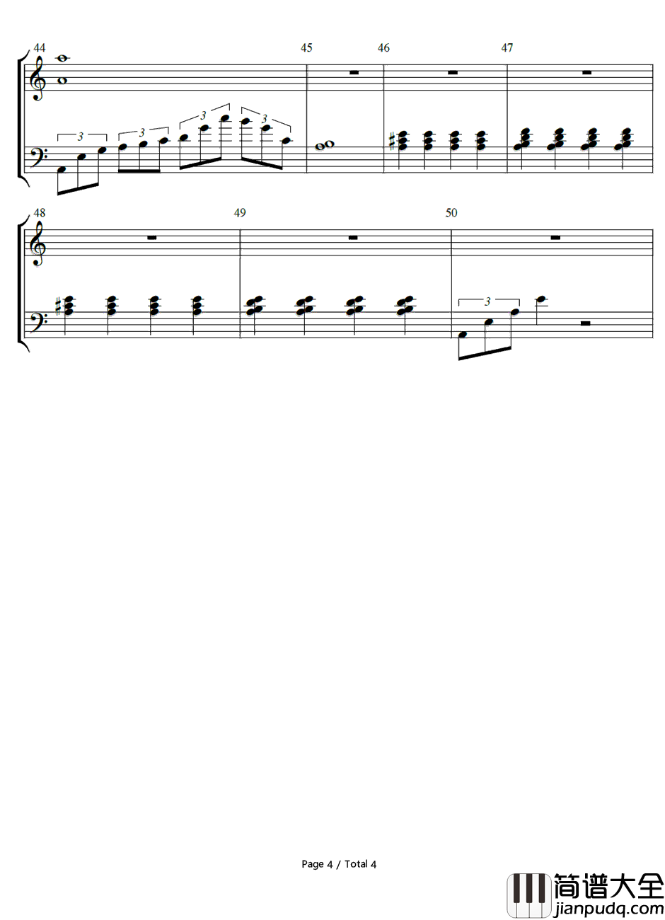 Never_Again钢琴谱_青木カレン_昼颜插曲