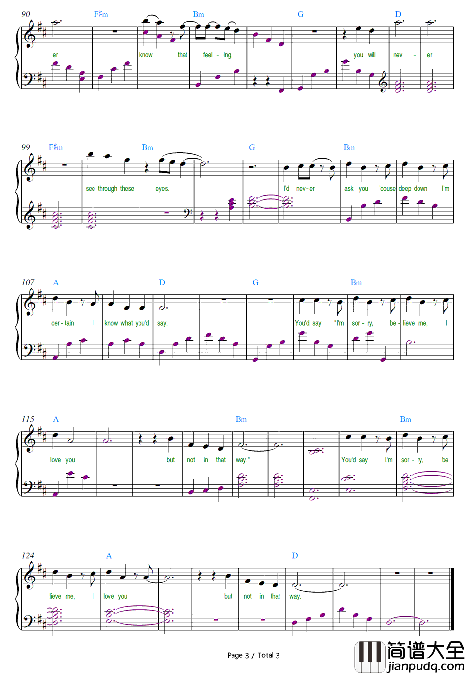 Notin_That_Way钢琴谱_SamSmith