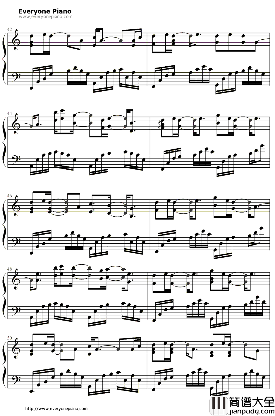 你我钢琴谱_陈晓陈妍希_神雕侠侣于正版片尾曲