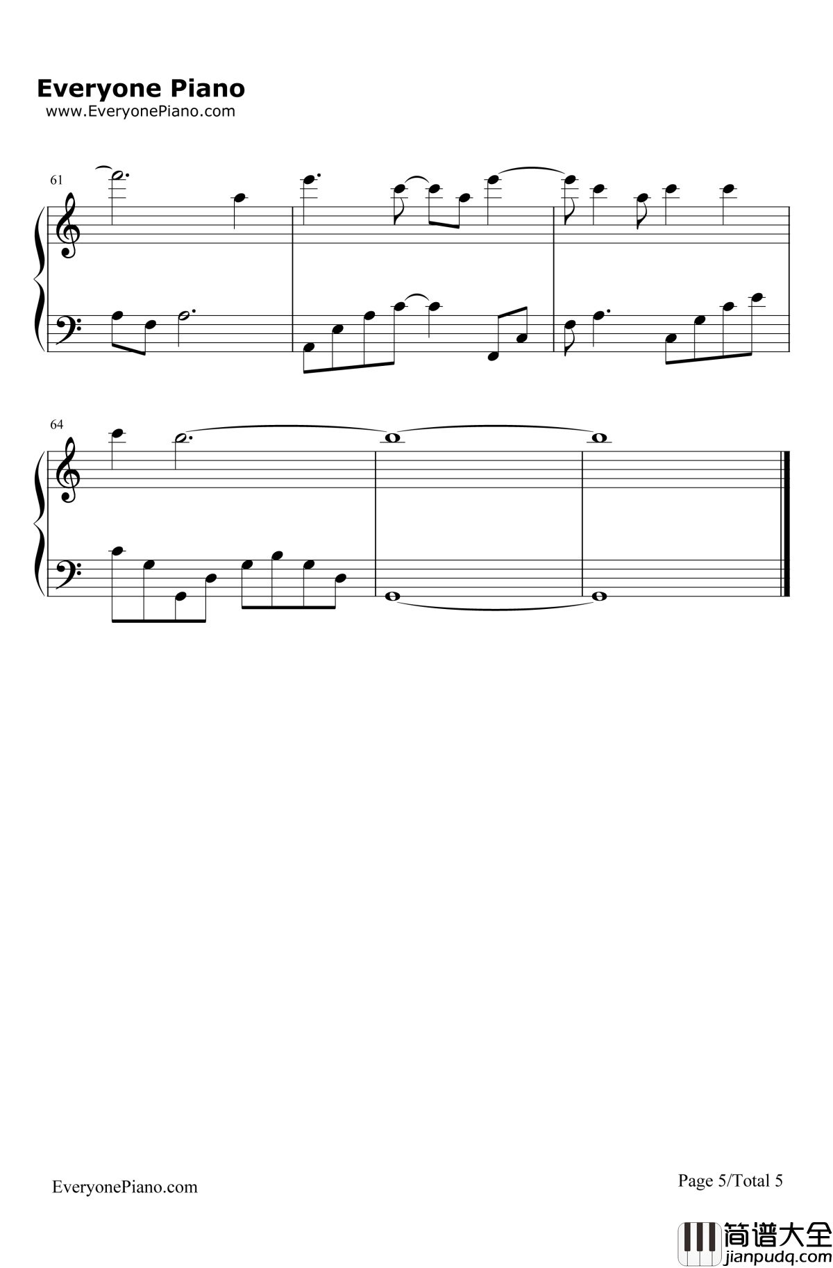 Rosemary's_Song钢琴谱_Rosemary_TheGiver主题曲