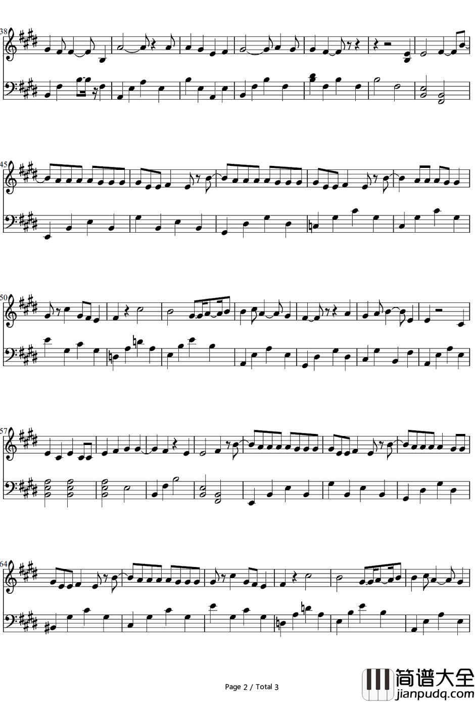 君がいるから钢琴谱_下川美娜(下川みくに)_妖精的尾巴ED4