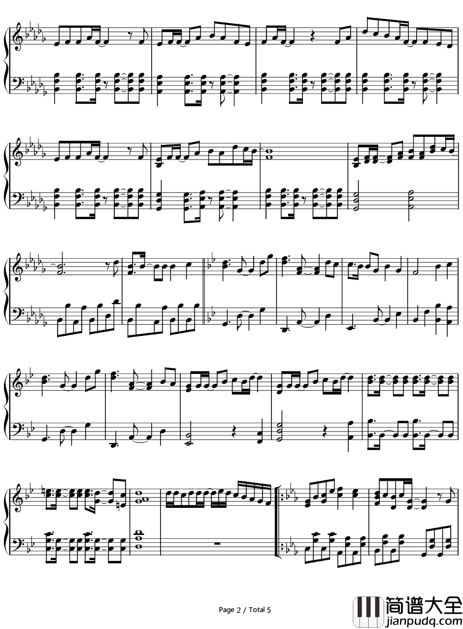 BELIEVEMY_VOICE钢琴谱_一之濑时也(宫野真守)_歌之王子殿下OST