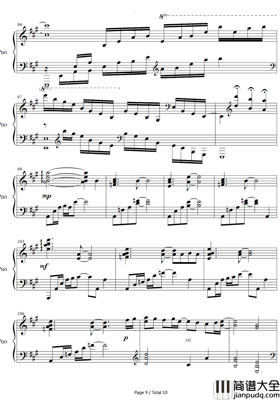 君が笑む夕暮れ钢琴谱_南条爱乃_东京暗鸦ED1