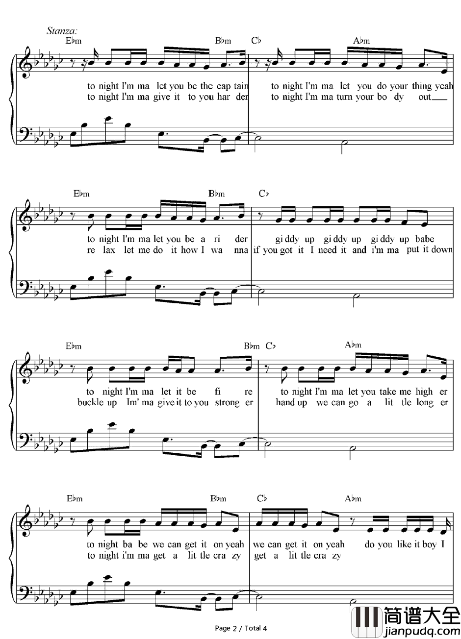 Rude_Boy钢琴谱_Rihanna