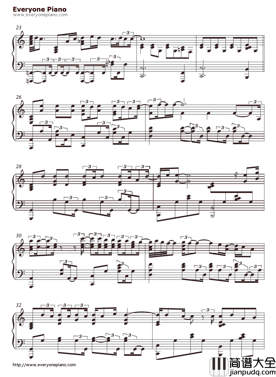 When_I_Was_Your_Man钢琴谱_Bruno_Mars