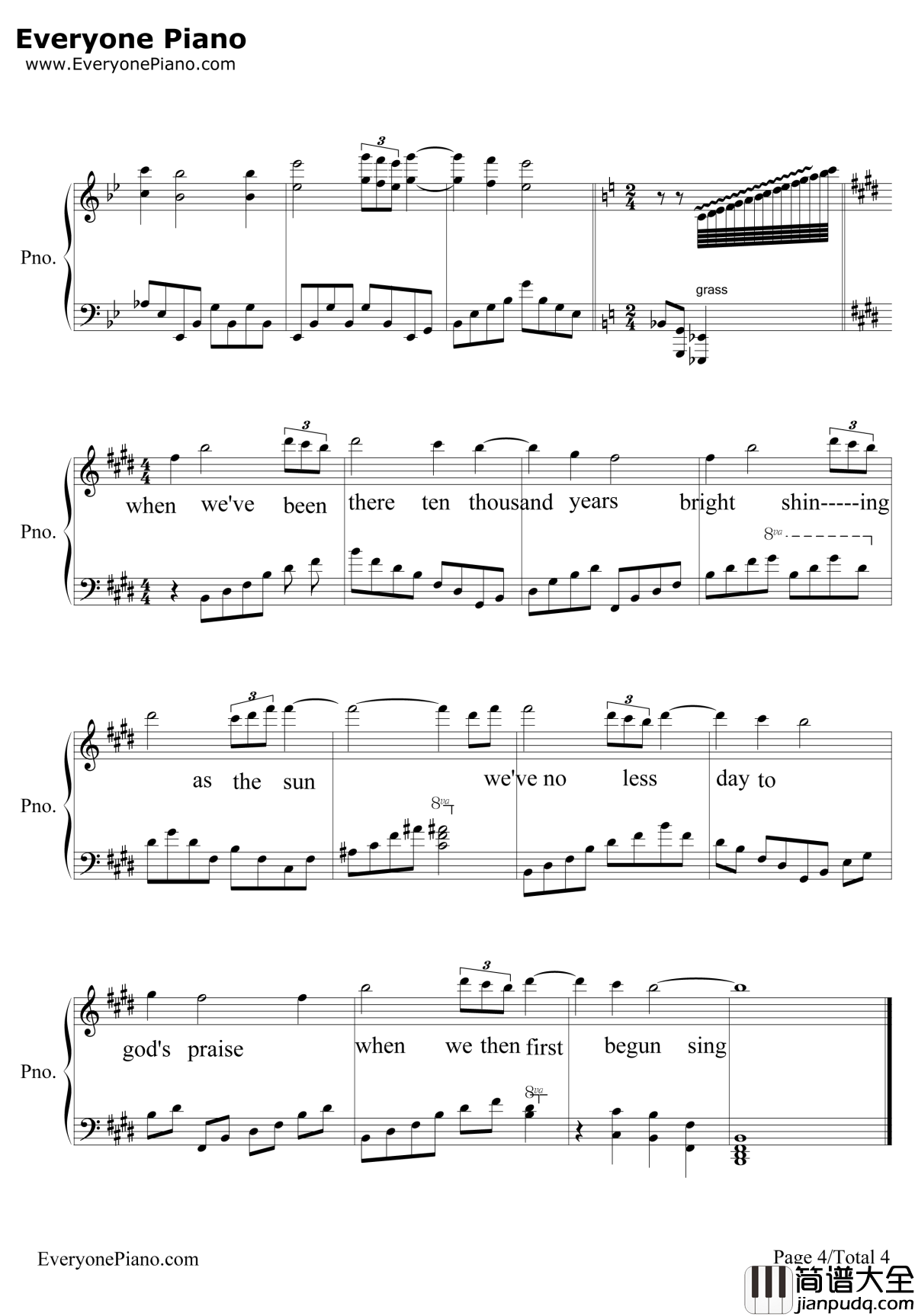 Amazing_Grace钢琴谱_约翰·牛顿_奇异恩典