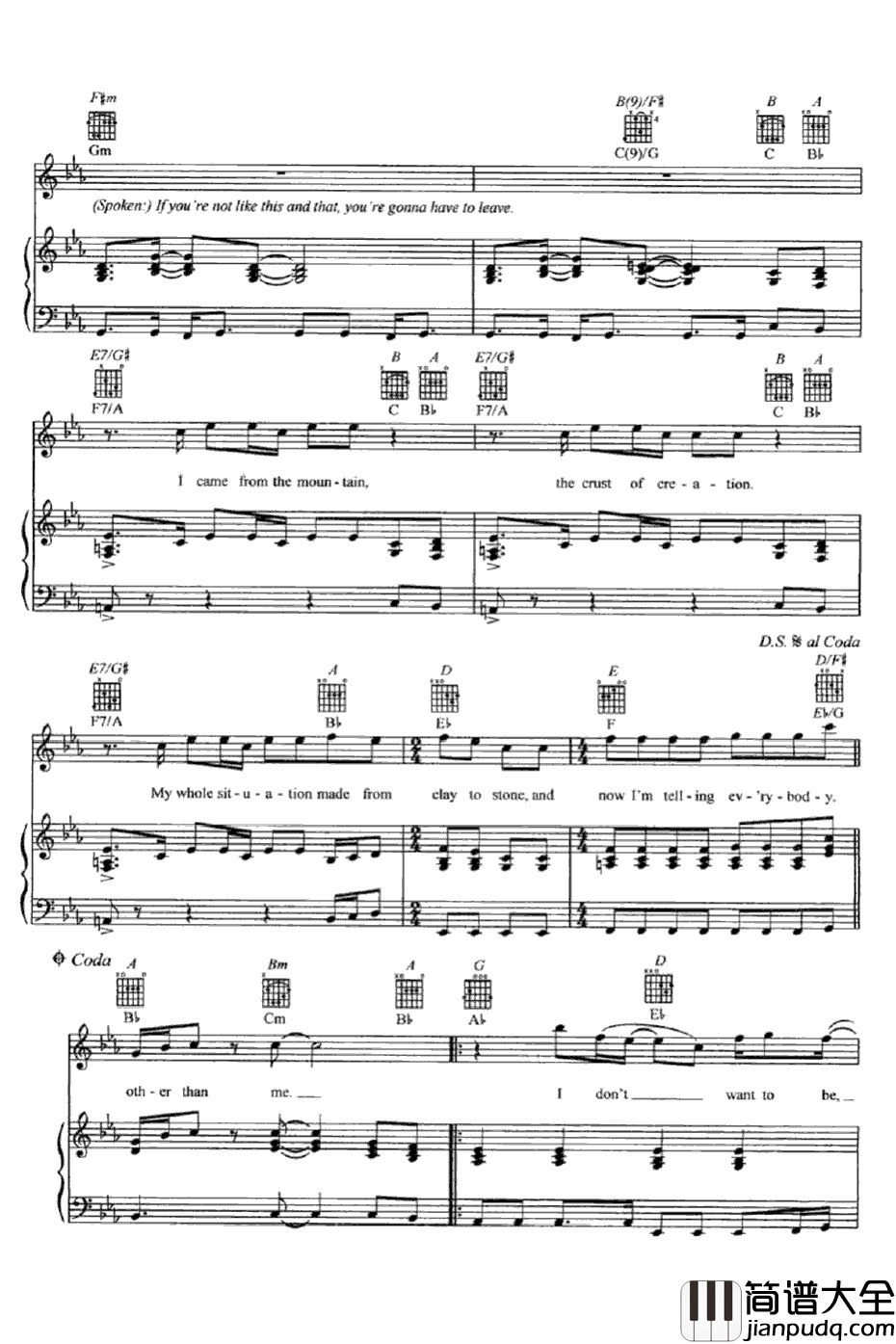 I_Don't_Wantto_Be钢琴谱_Gavin_De_Graw