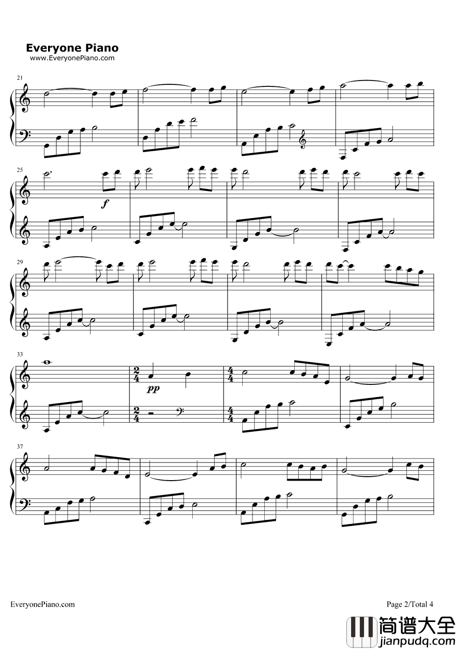 银色钢琴谱_麻枝准_AIR插曲