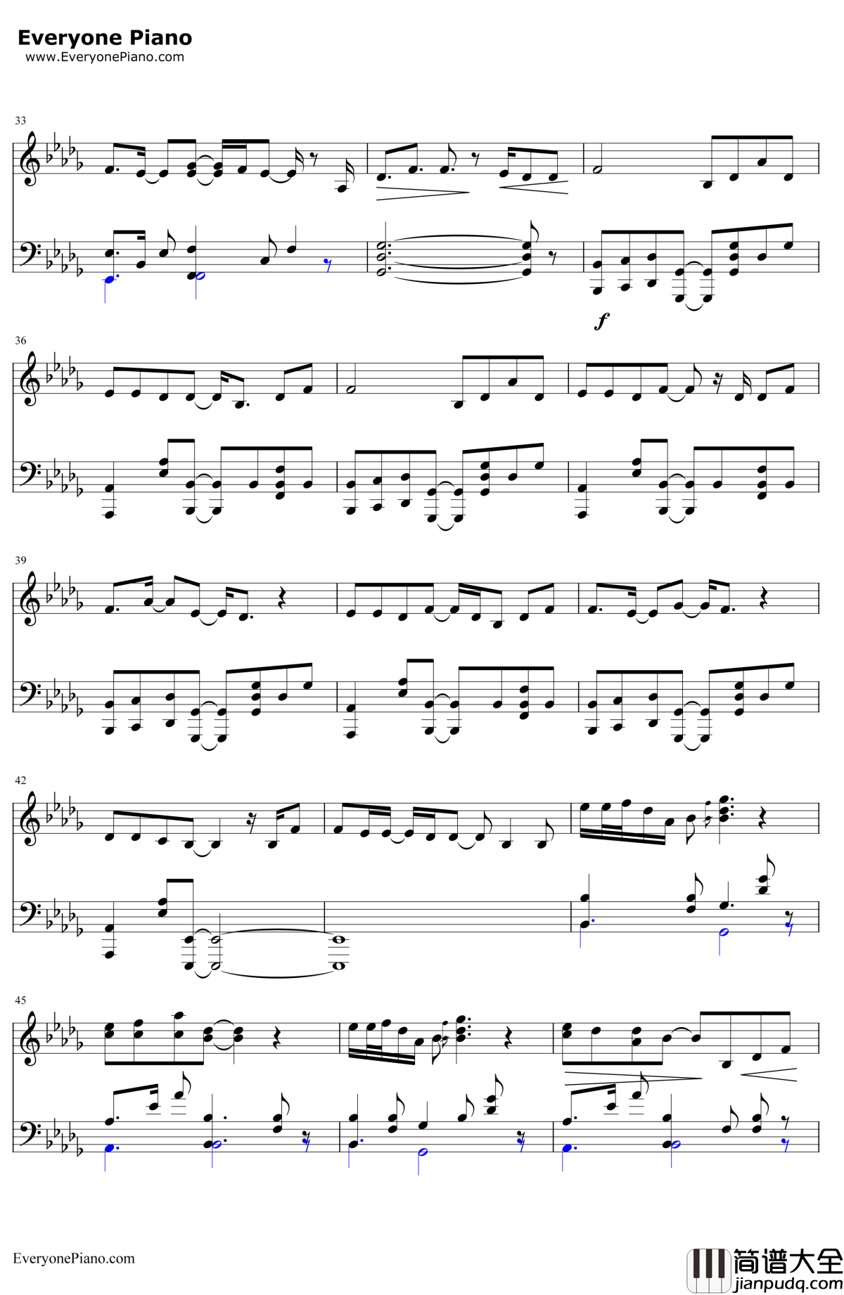 I_See_Fire钢琴谱_EdSheeran_霍比特人2:史矛革荒漠ED