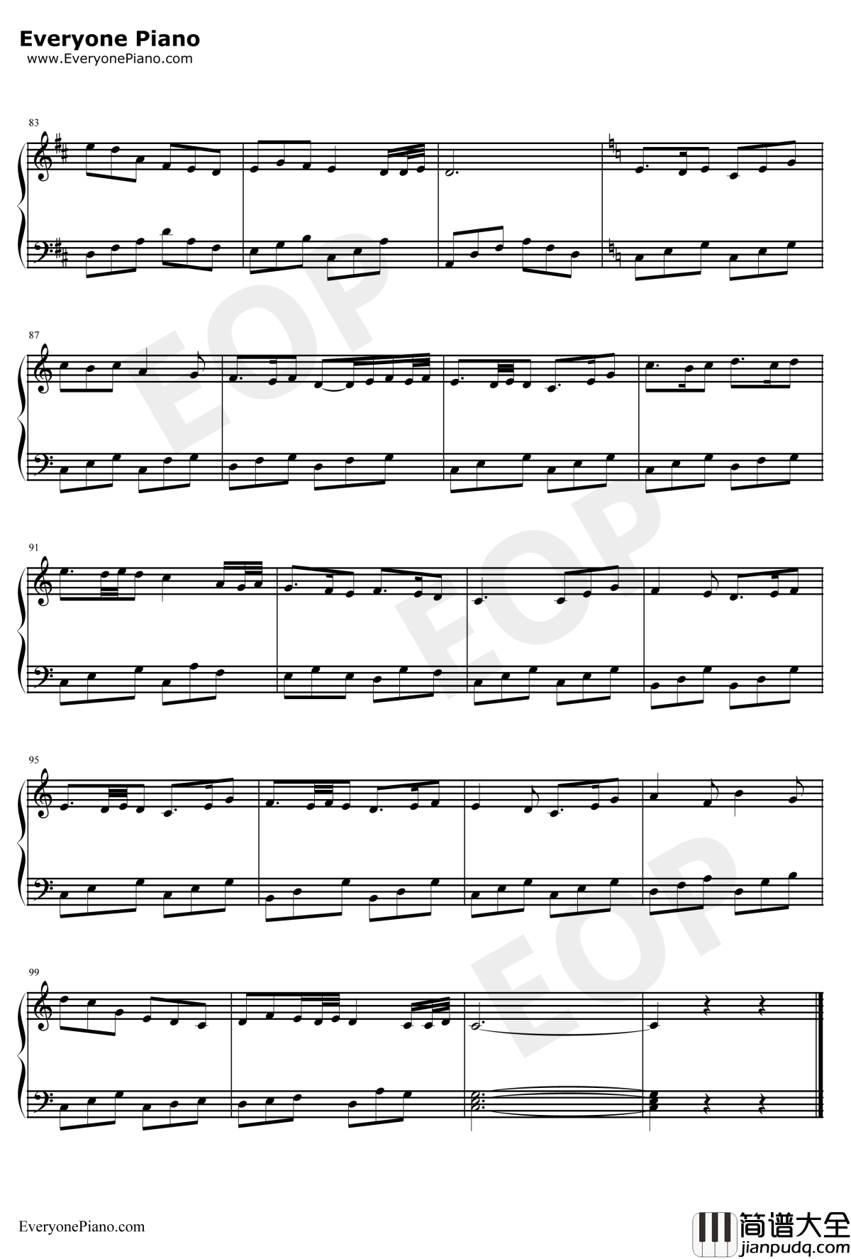 荆棘鸟主题曲钢琴谱_HenryMancini_TheThornBirds