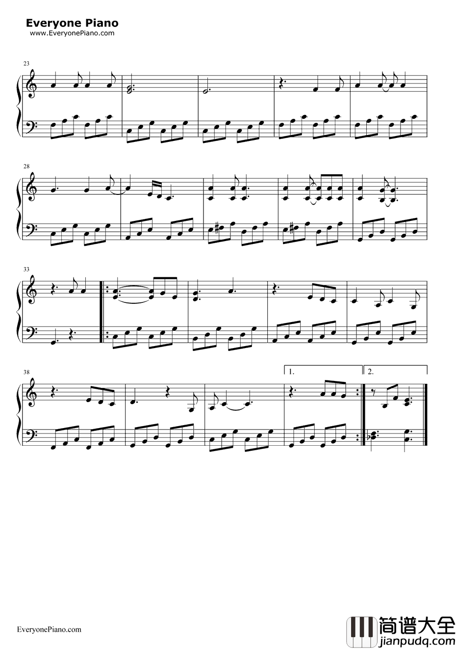 WhenaManLovesaWoman钢琴谱_PercySledge_当男人爱上女人