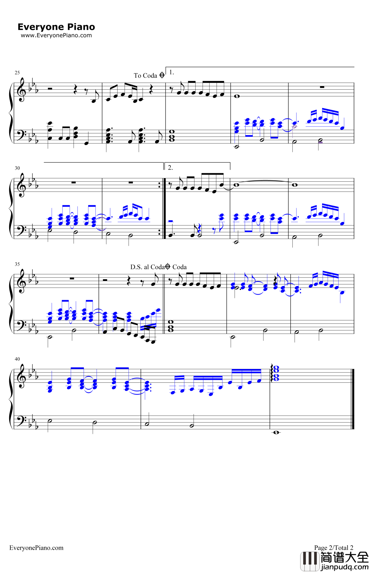 WhenYouSayNothingatAll钢琴谱_RonanKeating_诺丁山插曲