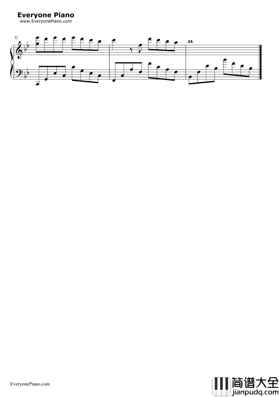 何必在一起钢琴谱_张杰