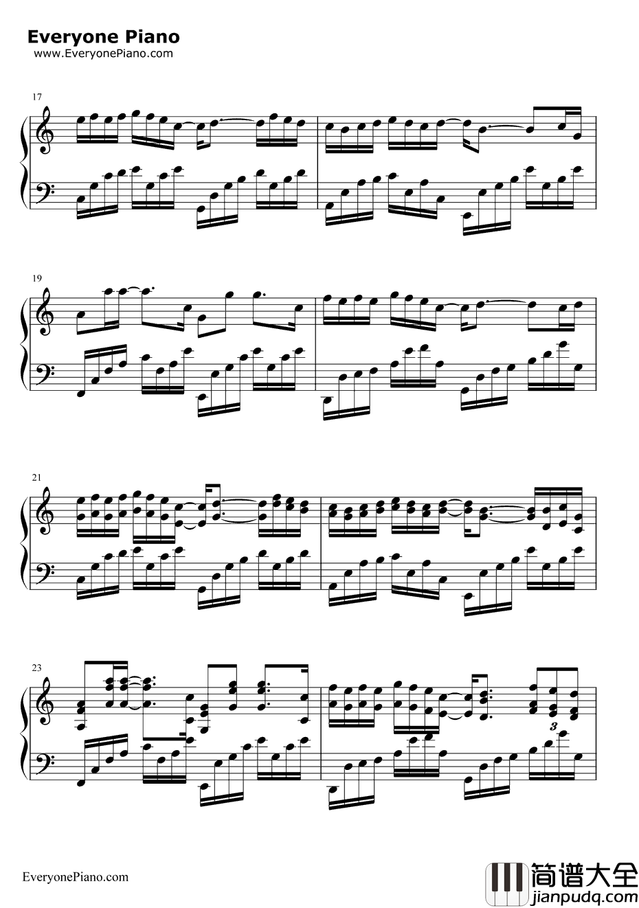 江南钢琴谱_林俊杰