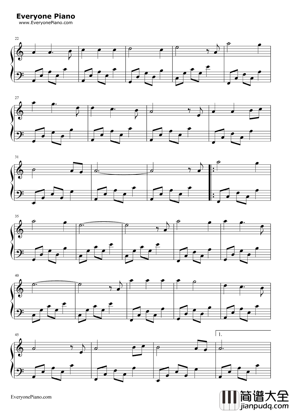 棋子钢琴谱_王菲