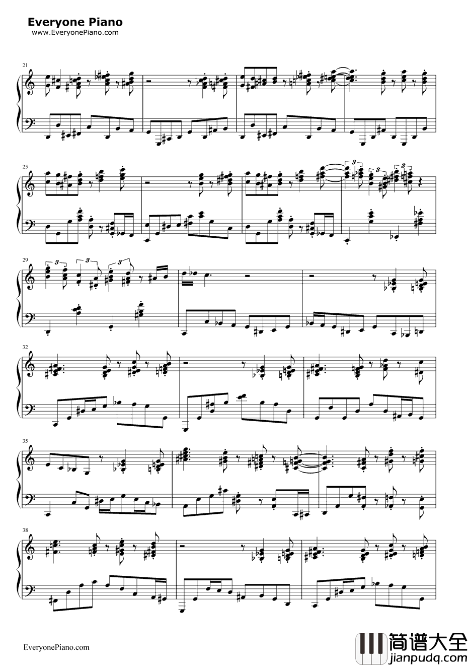 生日快乐歌钢琴谱_未知_爵士版