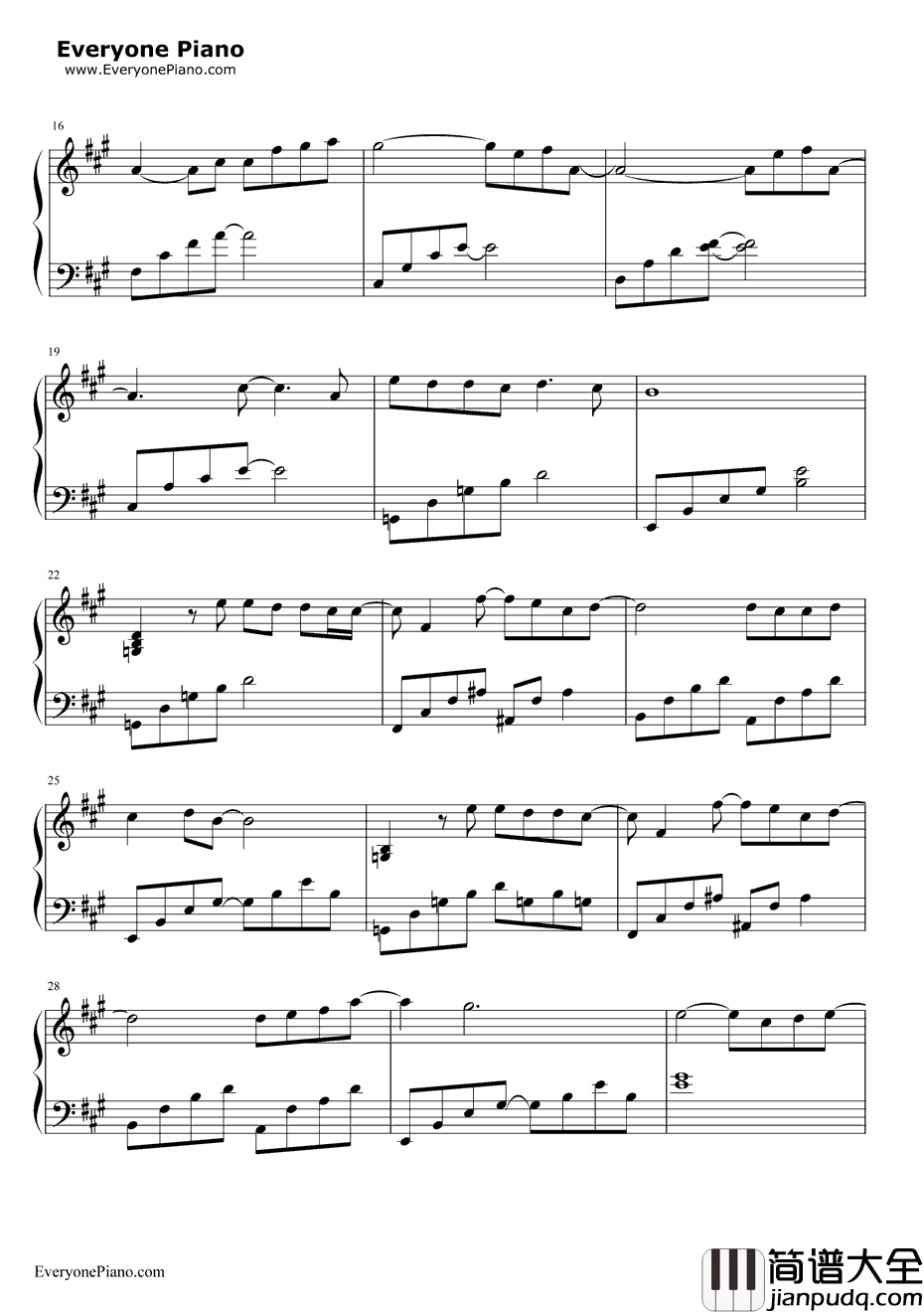 Reason钢琴谱_徐珍英_Reason(蓝色生死恋插曲)